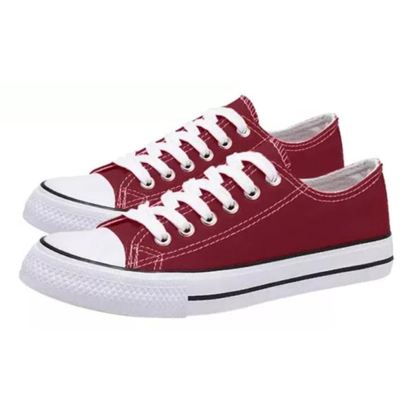 Zapatilla Urbana De Lona Unisex Casual - Color Rojo