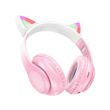 Cargar imagen en el visor de la galería, Audifonos inalambricos Hoco W42 Cat Ear rosa
