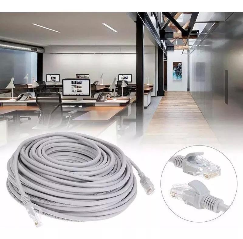 Cable Utp Cat 5e Rj45 Armado 20 Metros Gris