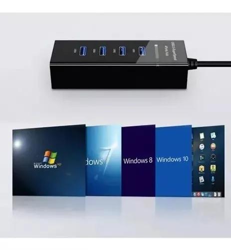 Hub Usb 3.0 4 Puertos De Alta Velocidad Indicador Led Azul