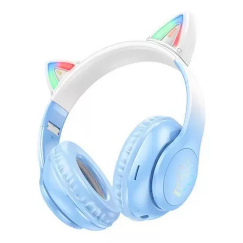 Audifonos inalambricos Hoco W42 Cat Ear Azul