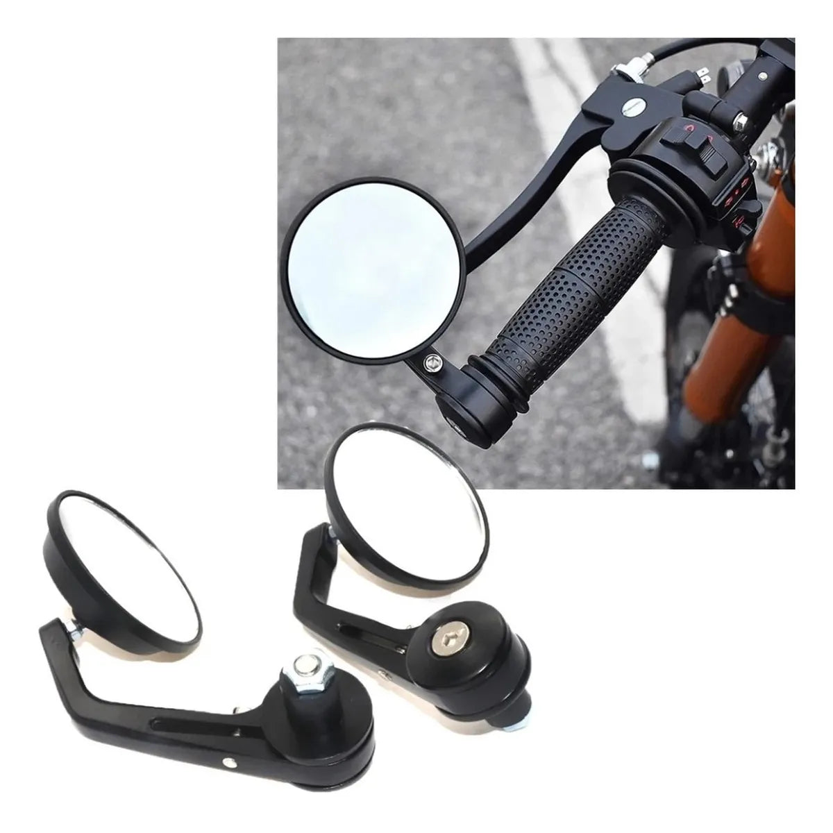 Espejos Para Moto Estilo Cafe Racer Universal 22mm