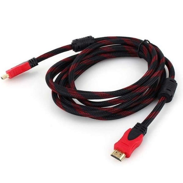 Cable HDMI trenzado 1Mt rojo/negro | NUEVO